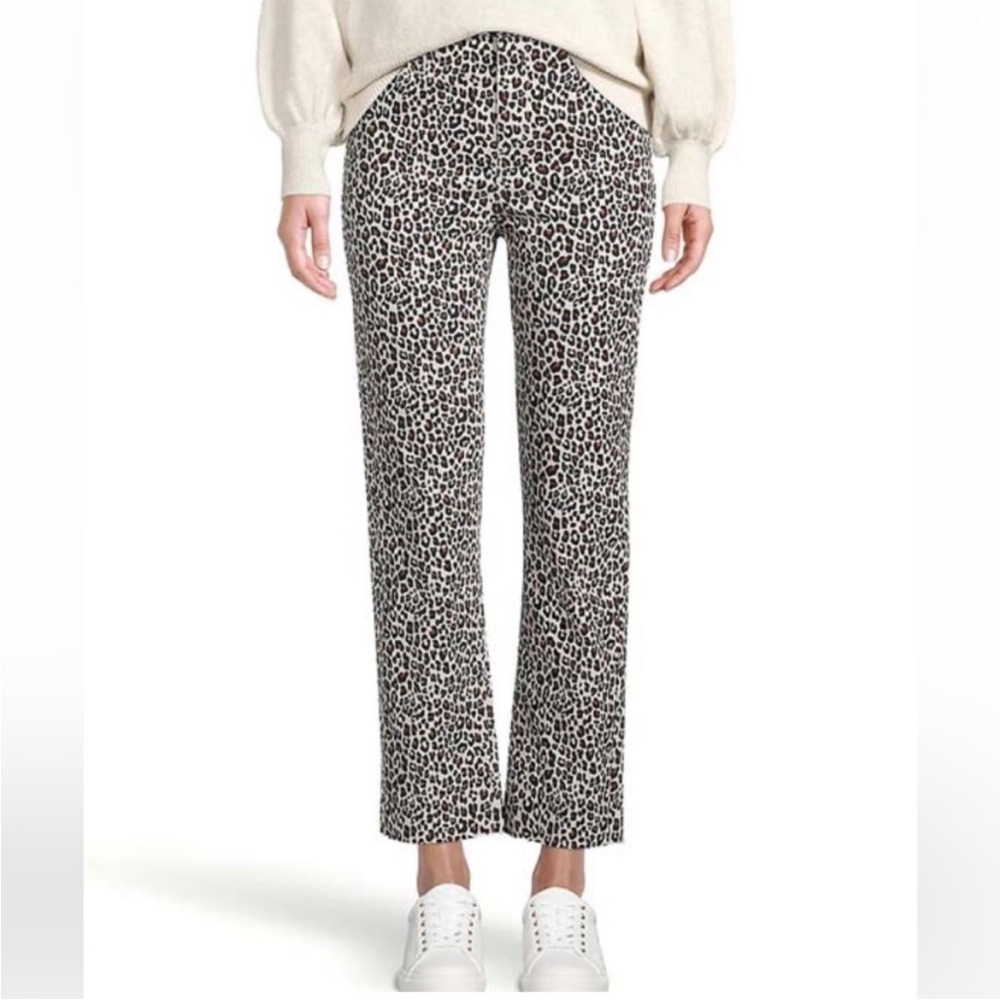 LOFT Outlet Curvy High Rise Straight Leopard Printed Jeans size 2